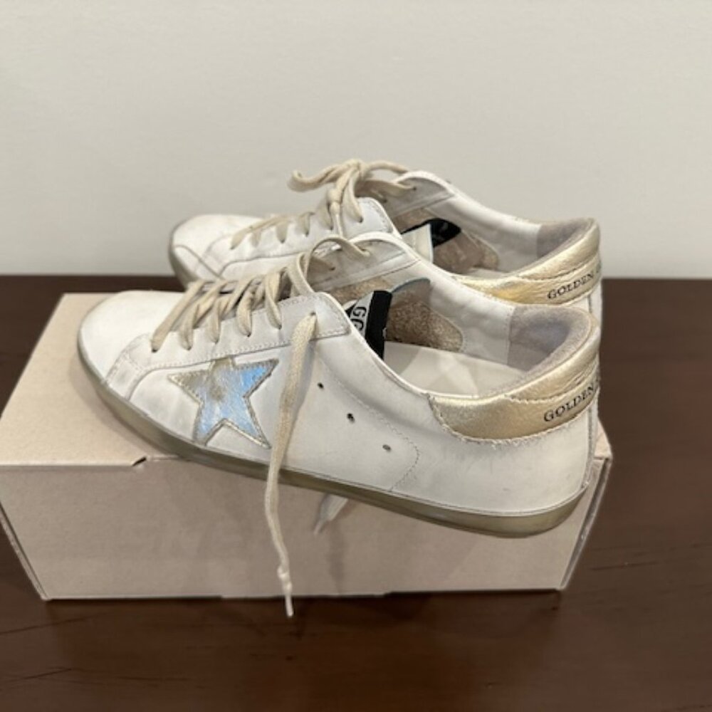 Golden Goose Super-Star Classic White/Gold Sz 38 - Picture 3 of 7